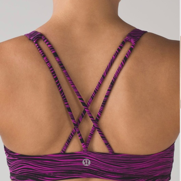 Size 6 Lululemon Free To Be Bra in Life Lines Polar Pink Black - Picture 3 of 7